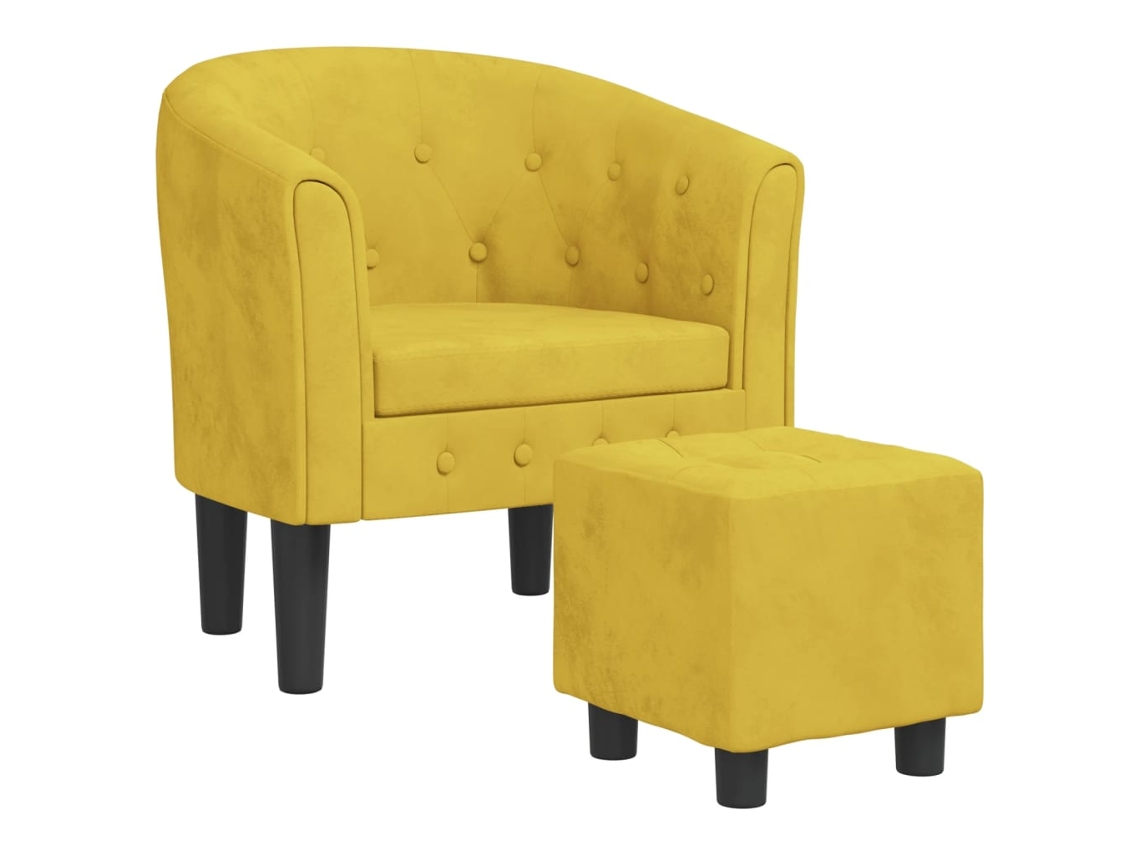Tub Chair, Tub Chairs Vidaxl Amarelo Veludo