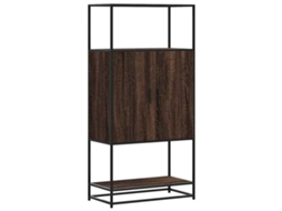 EXCLUSIVO MAISON: Guarda-roupa alto Castanho Carvalho em madeira e metal (68x35x139 cm)