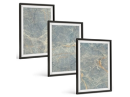 Conjunto De Pinturas Pedra Decorativa De Mármore Verde Espelharte (3 Peças 40x60 Cm)