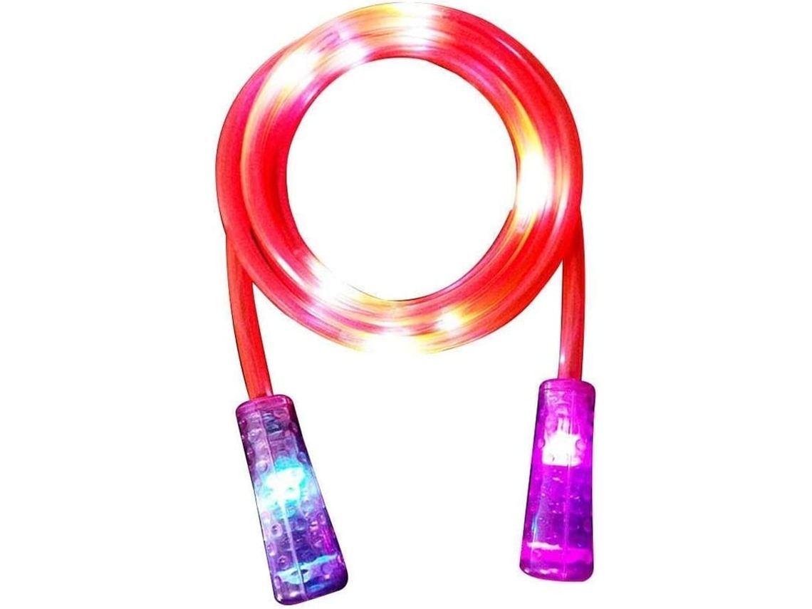 Corda De Pular Com Led Brilhante Ajustável Para Crianças E Adultos - Cardio E Fitness Em Casa, Vermelha