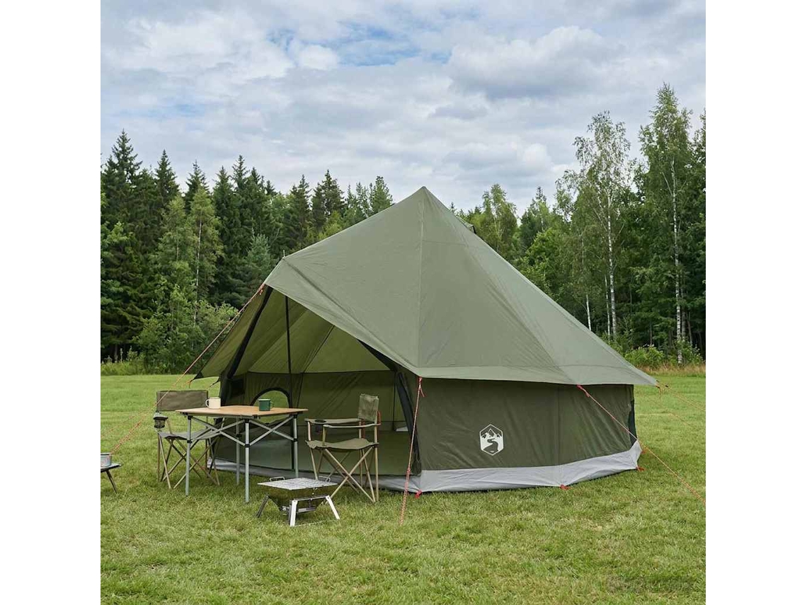 Vidaxl Barraca Tipi 6 Pessoa Verde-azeitona Poliéster E Aço