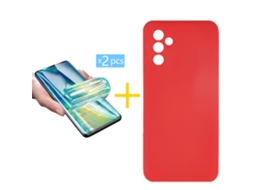Pack 2 x Película de Hidrogel + Capa ACCETEL Samsung Galaxy A16 5G Silicone Líquido Vermelho
