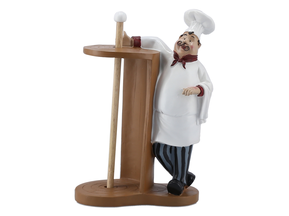 Suporte de Papel de Cozinha Chef Decorativo com Figura