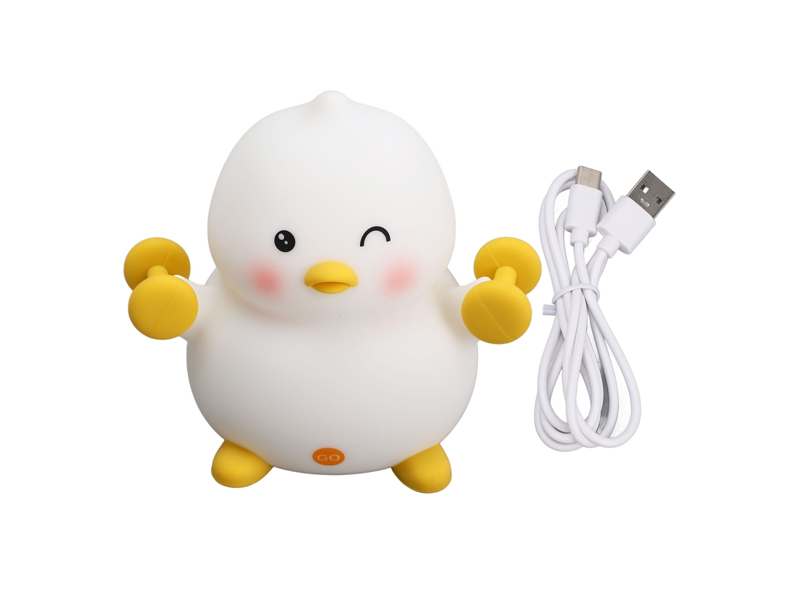 Luz Noturna Pato Silicone Usb 3 Níveis Inovadora Camping