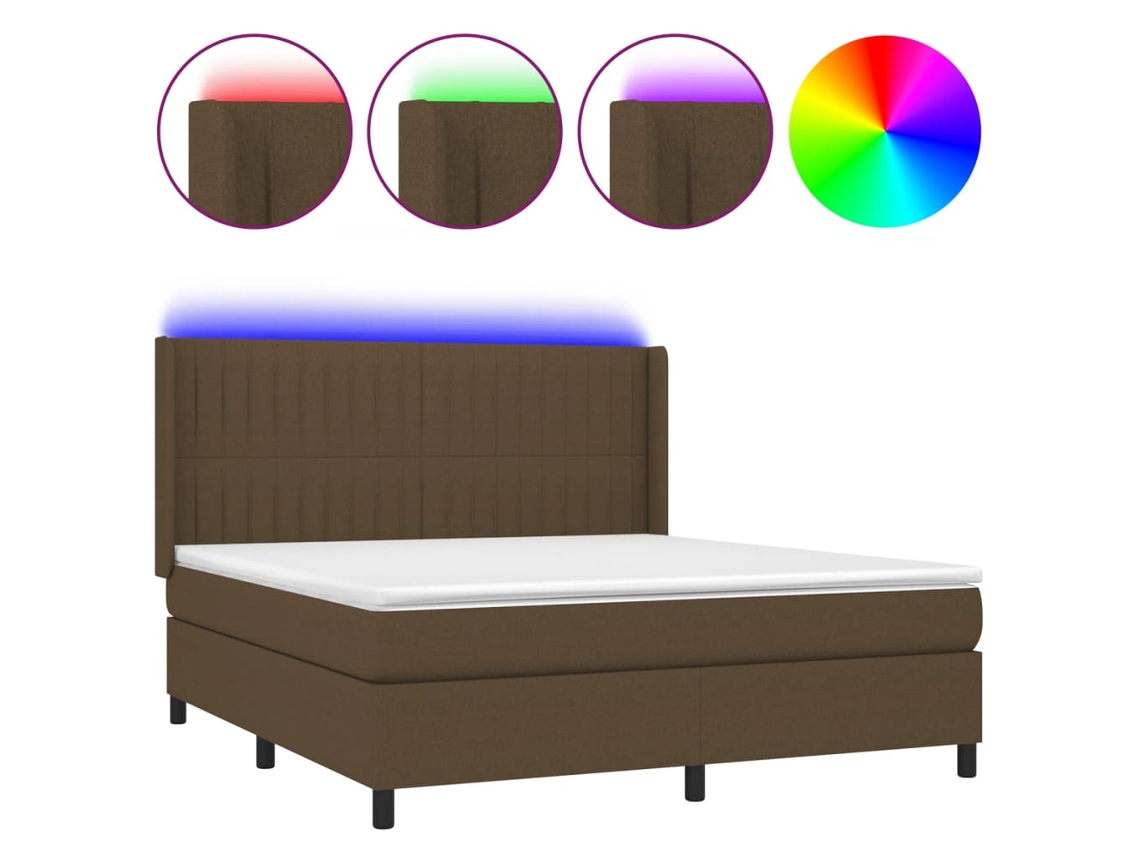 Box Spring Bed, Box Spring Beds Vidaxl Marrom Tecido (180 X 200 Cm)