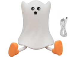 Luminária Noturna Fantasma Recarregável De Silicone, Com Led Branco