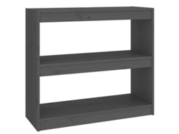 MAISON EXCLUSIVE Prateleira Divisória em Madeira de Pinho Maciça Cinzento 80x30x71,5 cm