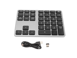 Teclado Numérico Sem Fio Com 35 Teclas Cinza