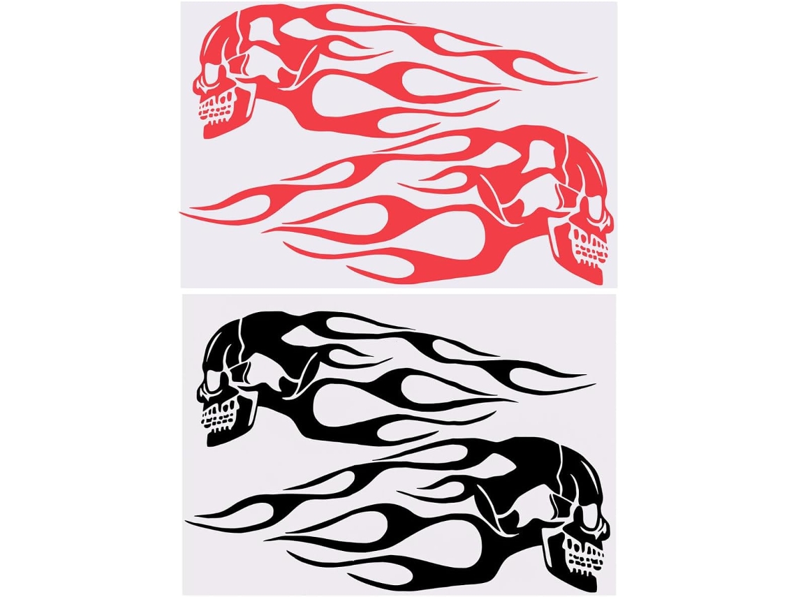 Garvalon 2 Pares De Adesivos Decorativos Caveira Para Tanque - Design
