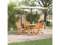 Vidaxl Conjunto De Jantar Para Jardim 5 Unid. Castanho