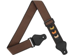 Correia para Guitarra, 100% Algodão Macio com 3 Porta palhetas, Alça de Ombro para Baixo, Guitarra Elétrica e Acústica AQUAFORGE (cor Café)