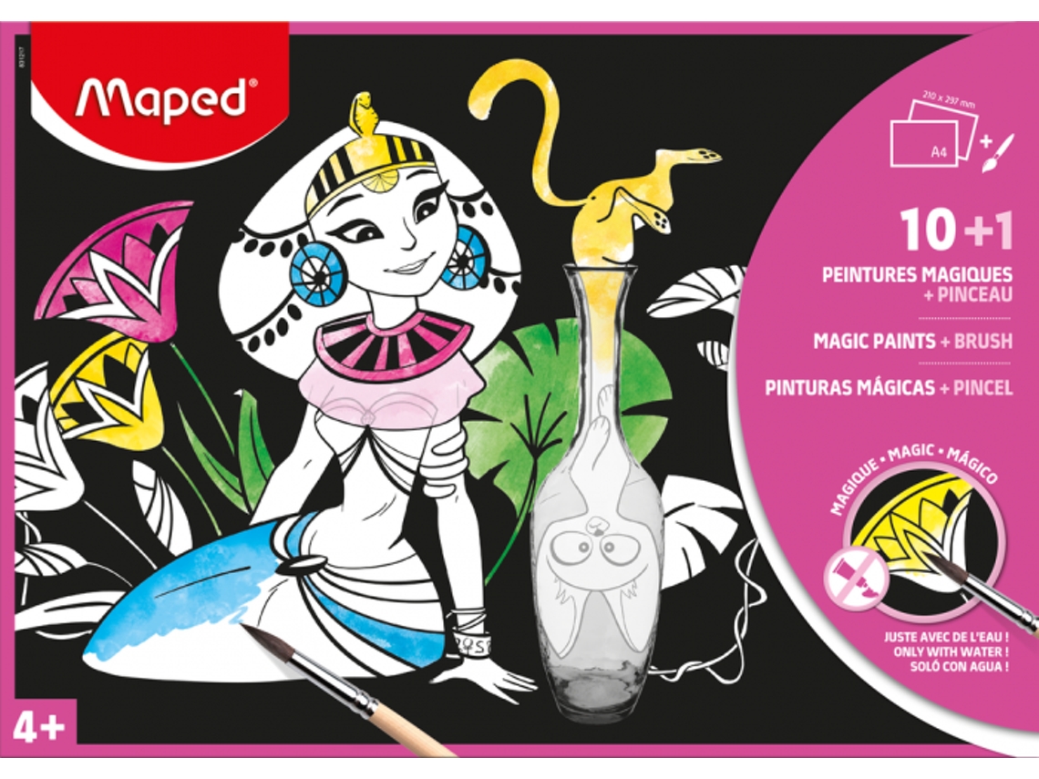 Livro Mágico para Colorir com Água - 10 Desenhos+1 Pincel Maped