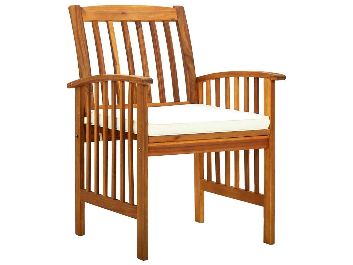 Cadeiras de Jantar para Jardim, 8 Pcs, Almofadões, Madeira Maciça MAISON EXCLUSIVE