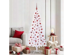 Vidaxl Árvore De Natal Artificial Com 300 Leds Branco 180 Cm Pvc E Aço