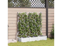 Vidaxl Vaso De Jardim 3 Unid. Branco 120 X 40 X 125,5 Cm Pp