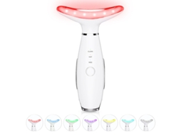 Aparelho Beleza Facial 7 em 1 Massageador Calor Vibração Adaptável Pescoço, Recarregável para Spa. STELASPLEN