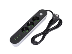 Laxiscreed Tomada Com 3 Soquetes E 3 Portas Usb, 2m De Comprimento Para Maior Praticidade