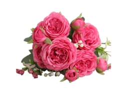 3 Buquês Rosas Persas Artificiais 5 Cabeças Decoração Casa Casamento Seda Vermelho S/MARCA
