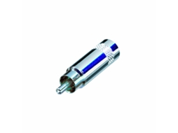 Conector Rca Macho Reto Compacto Prateado Neutrik