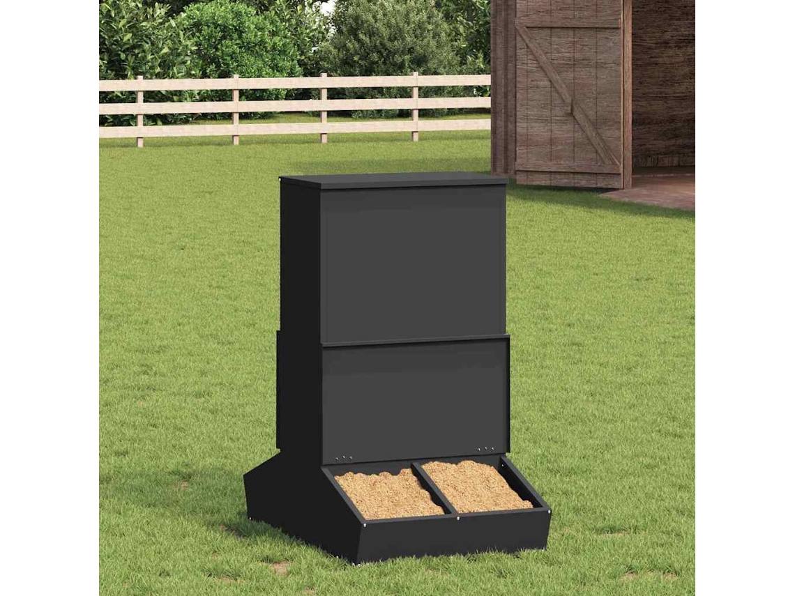Vidaxl Comedouro Para Porcos Preto 82 X 51 X 91,5 Cm 20 Kg