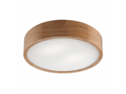 Candeeiro De Teto Eveline 3, Madeira, Castanho, 37x37x8 Cm, Seven Design
