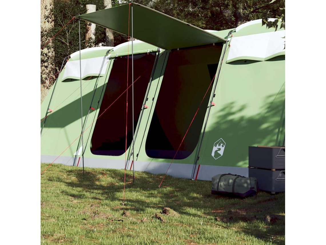 Vidaxl Tenda Familiar Túnel Para 10 Pessoas Impermeável Verde