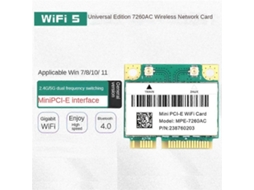 Lurelia Placa Wi-fi Mini Pcie Wi-fi 5 1200 Mbps 867 Mbps 2,4 Ghz Bluetooth 4.0