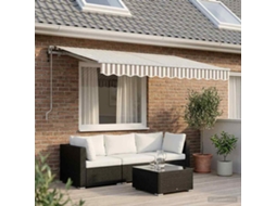 Vidaxl Toldo Retrátil Cinza Claro E Branco 350 X 250 Cm
