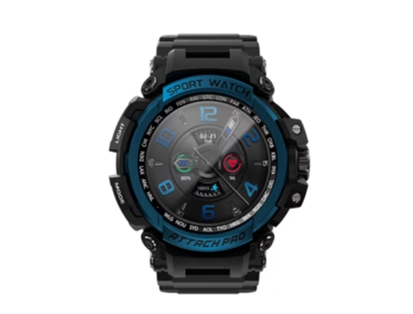 Relógio Inteligente LOKMAT Attack Pro Mostrador Azul 44Mm Pulseira Tpu Smartwatch