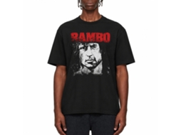 Rockinstone Rambo Movie Red And White Black Adult T-shirt Size:xxxl