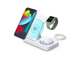 Suporte Carregador Ydcy Wxcd-221025-1Fm Wireless Iphone/Airpods/Apple Watch 15W Branco