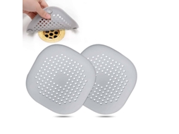 Conjunto De 2 Tampas De Silicone Para Ralo(cinza, Aproximadamente 14 X 14 Cm)