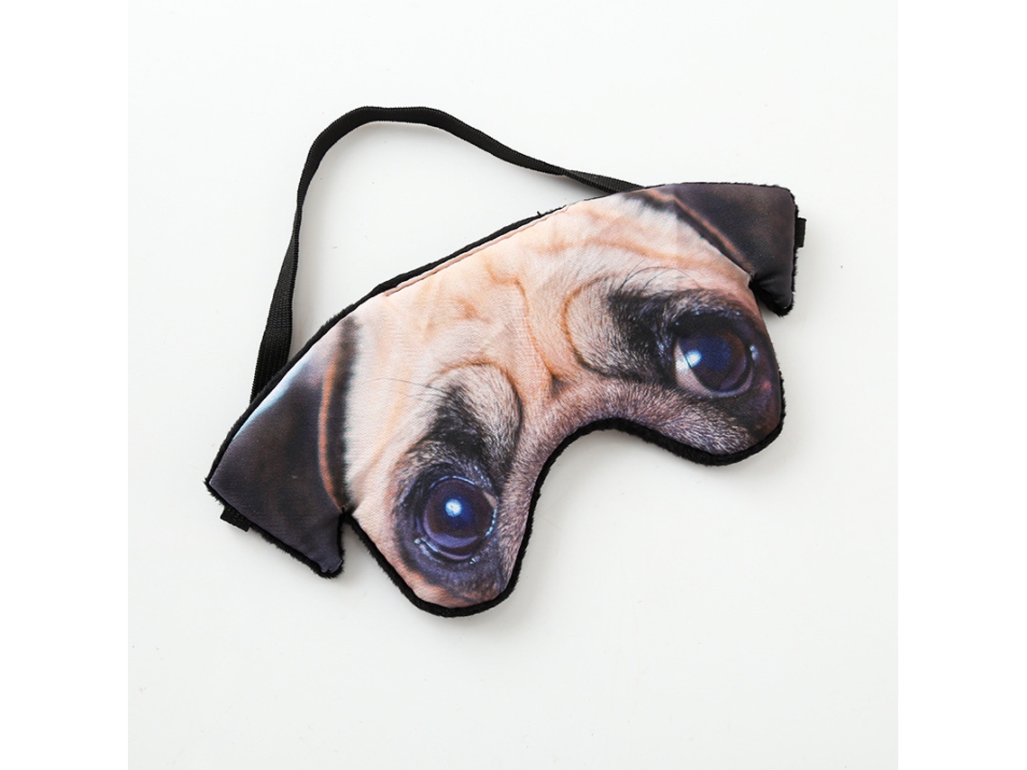 Máscara de Dormir 3d com Desenho de Animal, Super Realista, Criativa, Pug e Gato, Proteção Contra a Luz AQUAFORGE