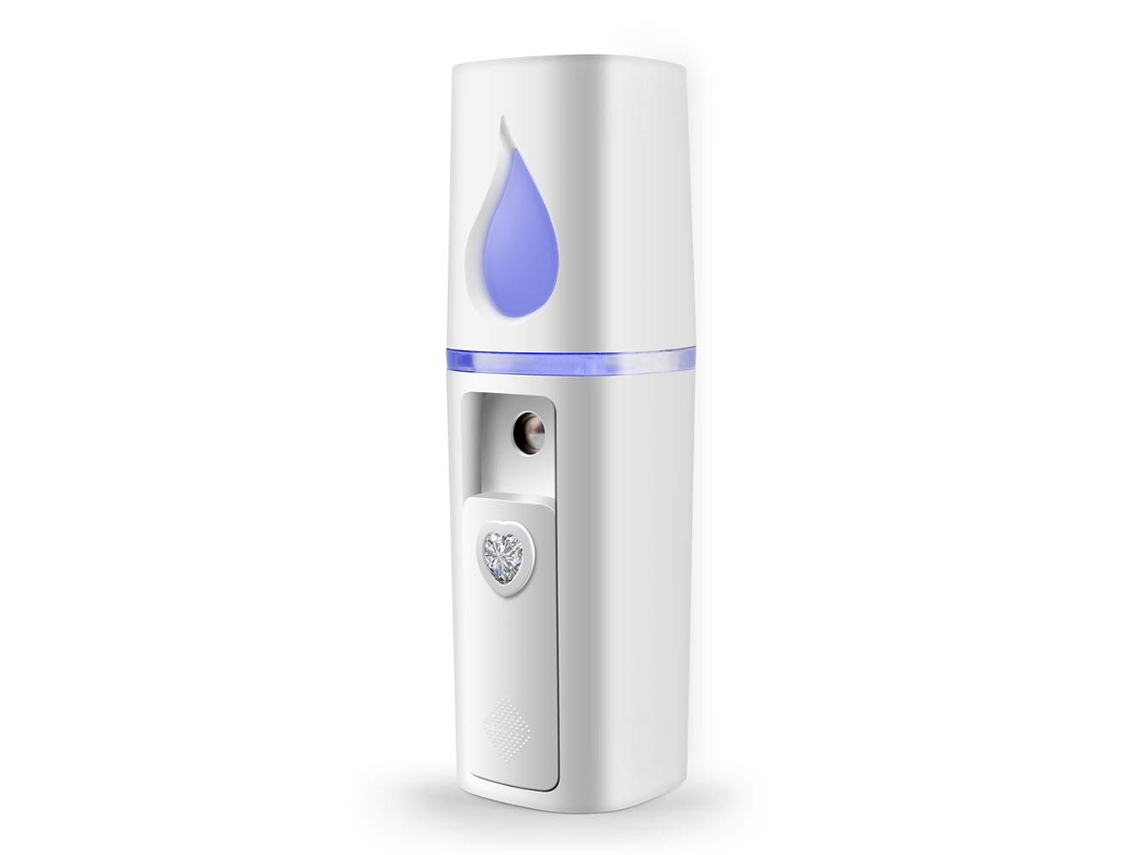 Vaporizador Facial Nano Branco Portátil C/ Espelho 20ml P/ Extensões Cílios ZYBLSSBB