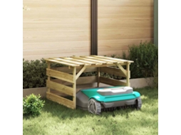 Vidaxl Garagem De Cortador De Grama Castanho 84 X 80 X 56 Cm