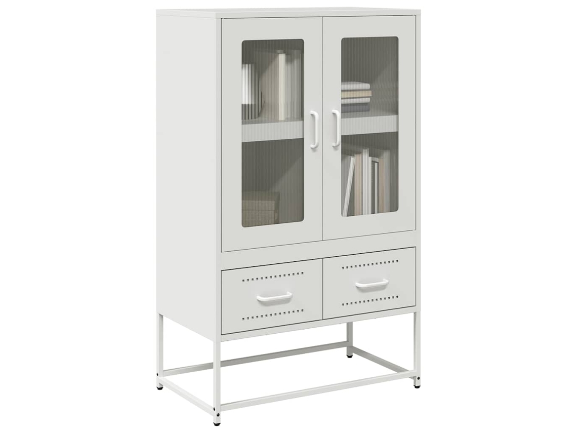 Vidaxl Móvel Alto 68x39x111,5 Cm Aço Branco