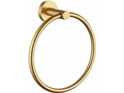 Porta toalhas Redondo em Aço Inoxidável Sus 304 com Acabamento Dourado Escovado, Ideal para Banheiros Modernos, Lavabos e Cozinhas AQUAFORGE