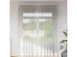 Vidaxl Cortinas De Voile Com Bolsos Para Varão 2 Pcs Cinzento-claro