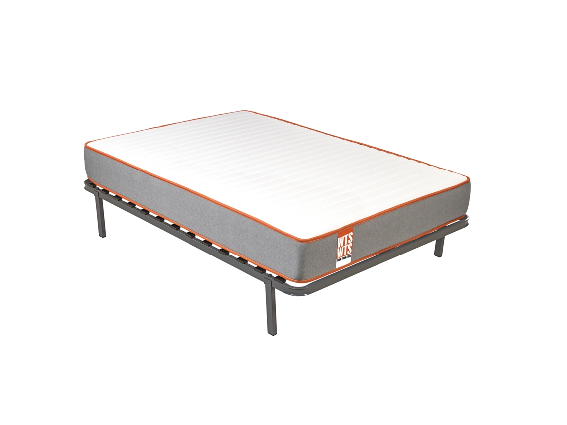 Pack WHAT THE SLEEP Cama + Colchão Molas Ensacadas Funk (150 x 200 - 56 Cm de Altura)