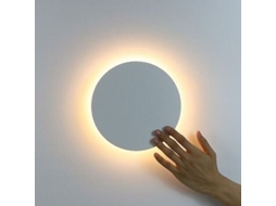 Lâmpada de parede Nova Line LED redonda, moderna, com interruptor touch, branca, 20cm, luz quente | S/MARCA