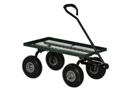 Carrinho de Jardim em Aço com capacidade 150kg e alça revestida 94x48,5x100cm preto e verde BTFORUS