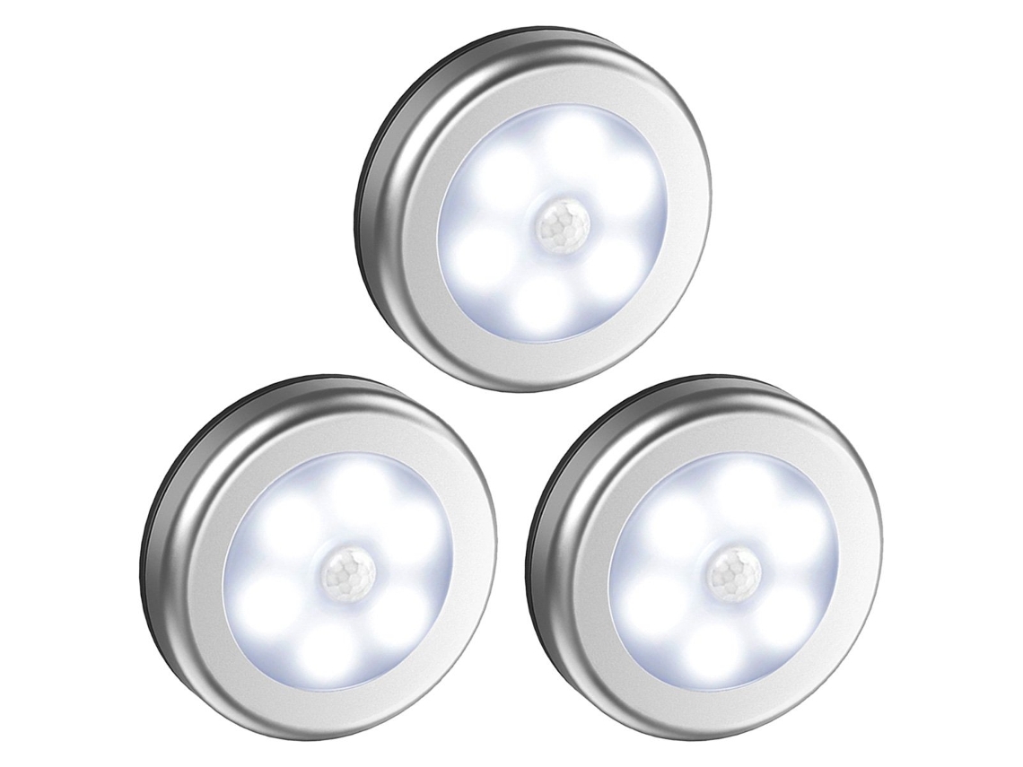Lurelia Conjunto De 3 Holofotes Led Inf Com Sensor De Movimento E Luz Noturna