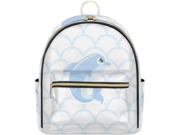 Mochila Tropicallife em Couro com Estampa de Golfinhos e Escamas de Peixe Estampas Pe Impermeável S/MARCA