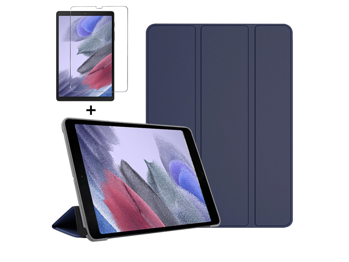 Capa Inteligente para Samsung Galaxy Tab A7 Lite 2021 SM T220 T225, Protetor de Tablet 8.7 SM T220 SM T225, Vidro Azul Marinho. Tuotuo