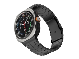 Bracelete para Samsung Galaxy Watch Ultra Liga de Titânio com Fivela de Segurança Dividida Preto XIAOMOYU