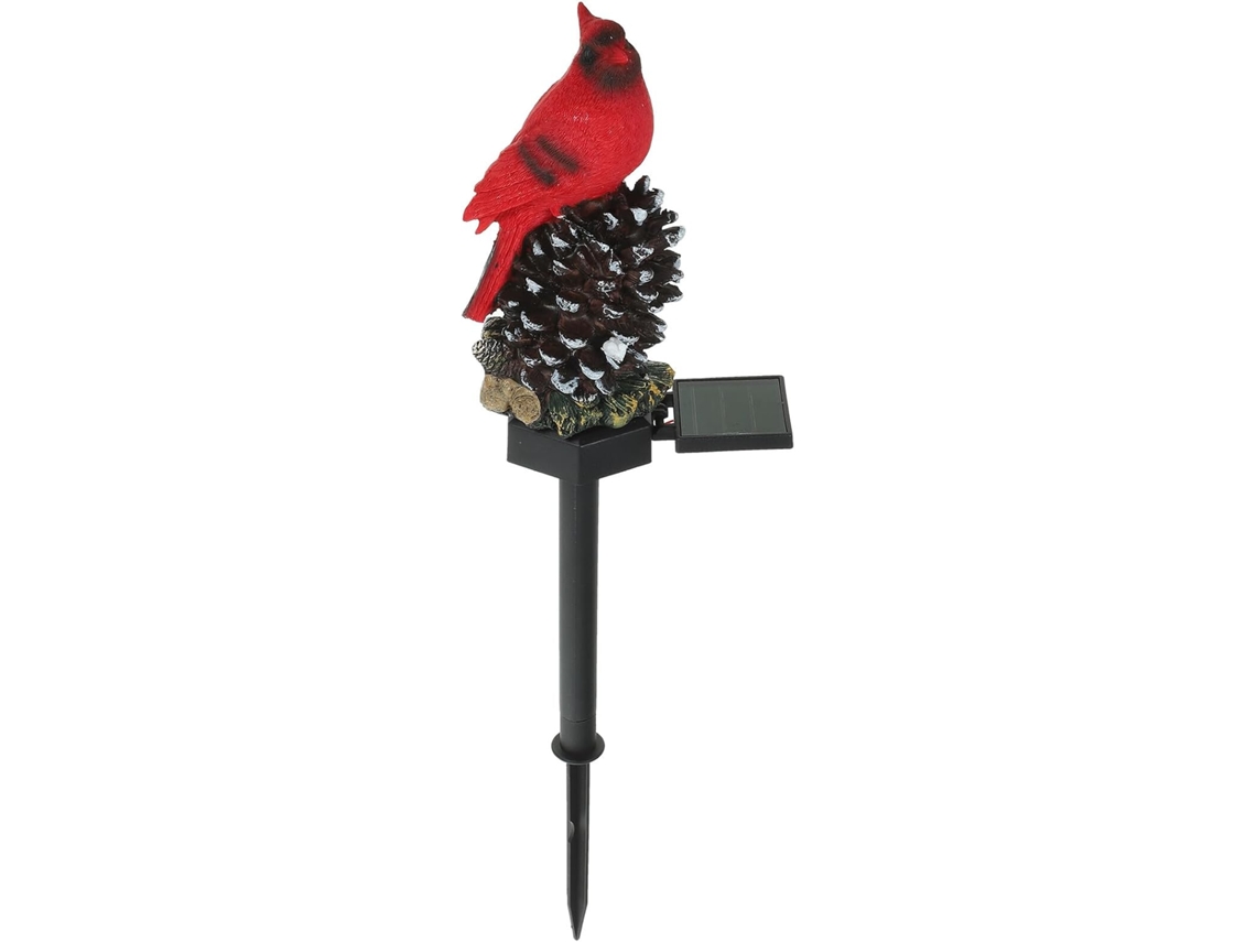 Luminária Solar Decorativa De Led Para Jardim, Com Design De Pássaro Vermelho, Luminária Solar Exter Gokoco