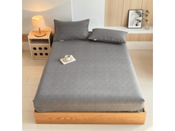 Lençol Elástico, 120*200cm, Tecido De Algodão Cru, Bolso Profundo De 30cm, Estilo Casa De Campo,para Meninas E Mulheres. Cinza Hexinyigjly