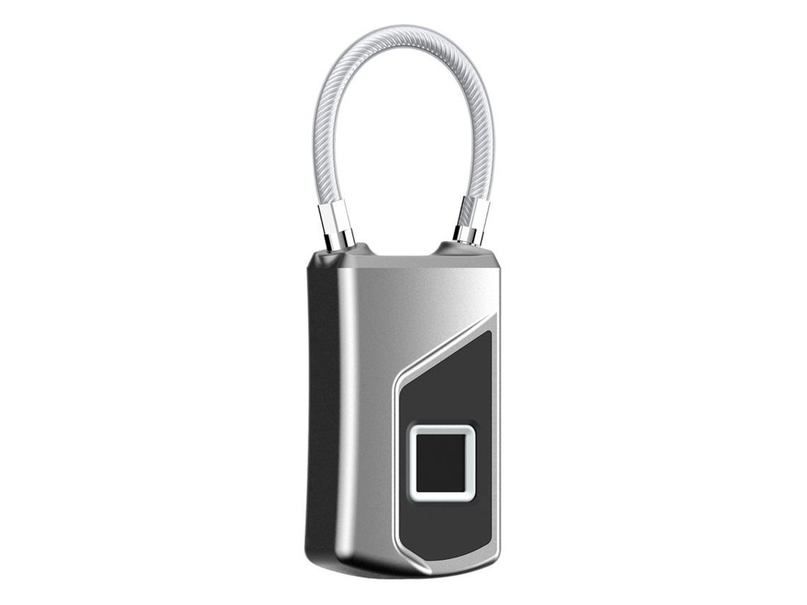 L1 Smart Bloqueio Biométrico de Impressão Digital Usb Recarregável Antifurto Cadeado de Segurança À Prova D' Água Prata Cinza