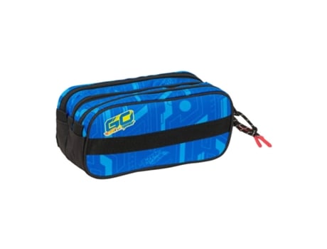 Estojo Escolar Triplo Big Hot Wheels Lets Race Azul Hot Whells