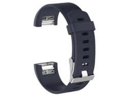 Bracelete de Smartwatch para Fitbit Charge 2 de silicone de textura comum com fivela, Tam: L (azul)